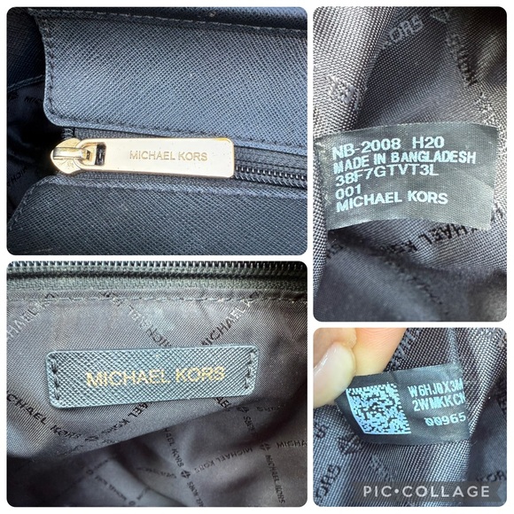 Michael Kors Jet Set Black Saffiano Leather Top Zip Tote Bag Purse - Picture 12 of 14